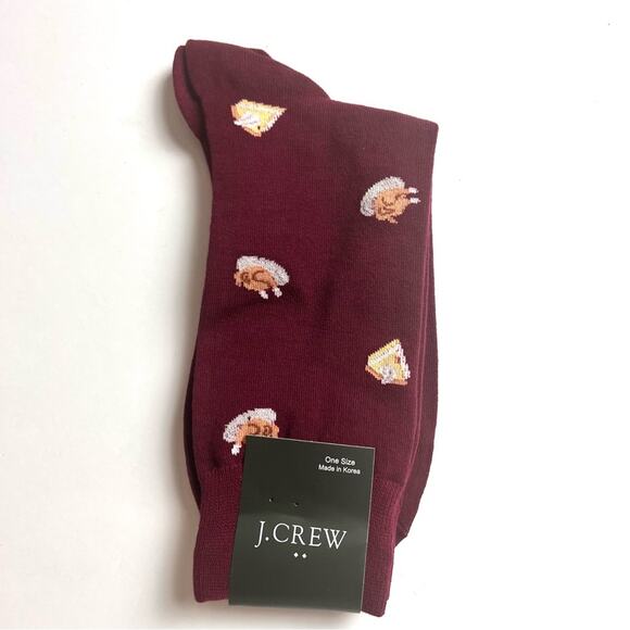 J.Crew Men's Thanksgiving Theme Graphic Design  Trouser Socks Onesize - Picture 1 of 9